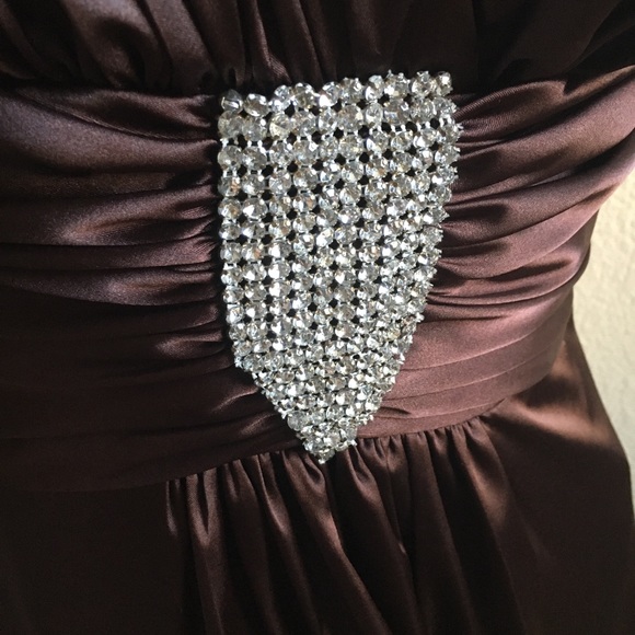 Long Brown Dress with Stud Details - Picture 5 of 5